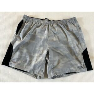The North Face Shorts Mens XL‎ Gray Camo Drawstring Performance FlashDry Hiking